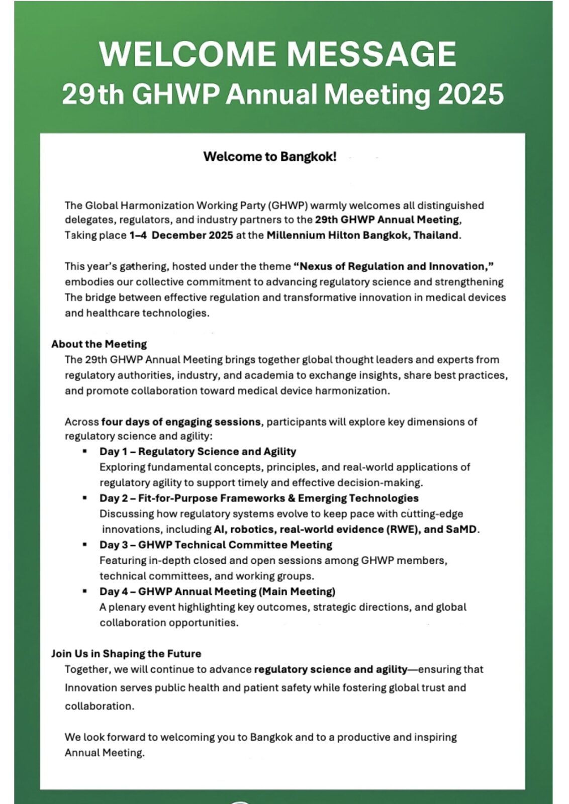 Ghwp 29th GHWP Annual Meeting in Bangkok, Thailand (Registration) – สมาคม ...